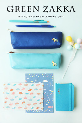 GREEN ZAKKA糖果色木马PU皮笔袋 为你的书桌注入一抹童话与秩序